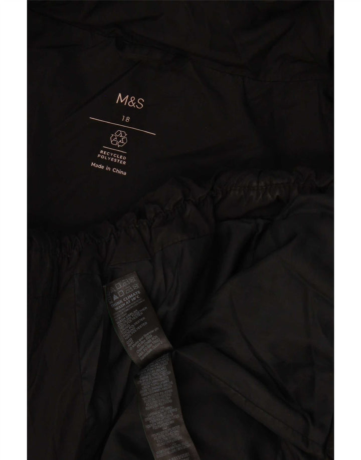 Jaqueta acolchoada feminina Marks & Spencer UK 18 XL poliéster preto