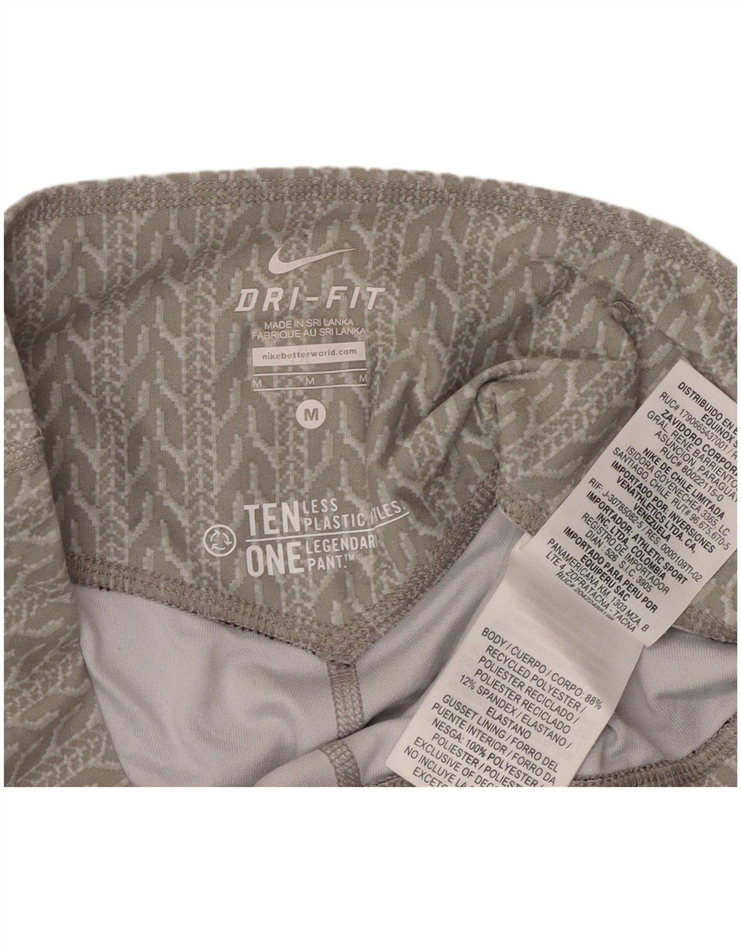 Leggings Nike Dri Fit Capri UK 14 Médio Cinza Geométrico Poliéster