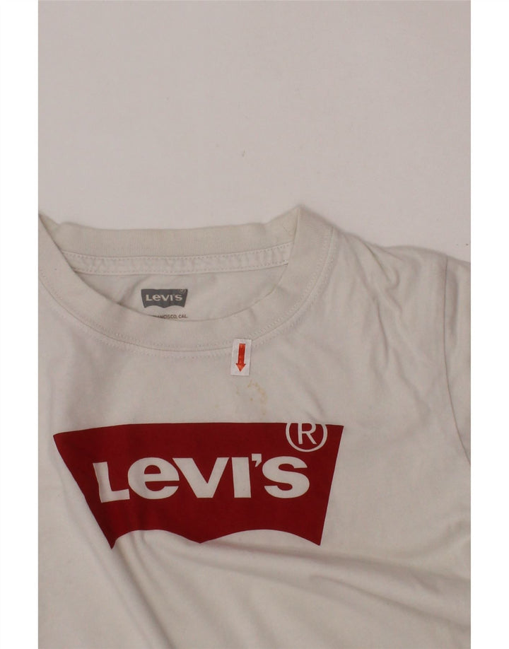 Camiseta gráfica LEVI'S Boys 7-8 anos algodão branco
