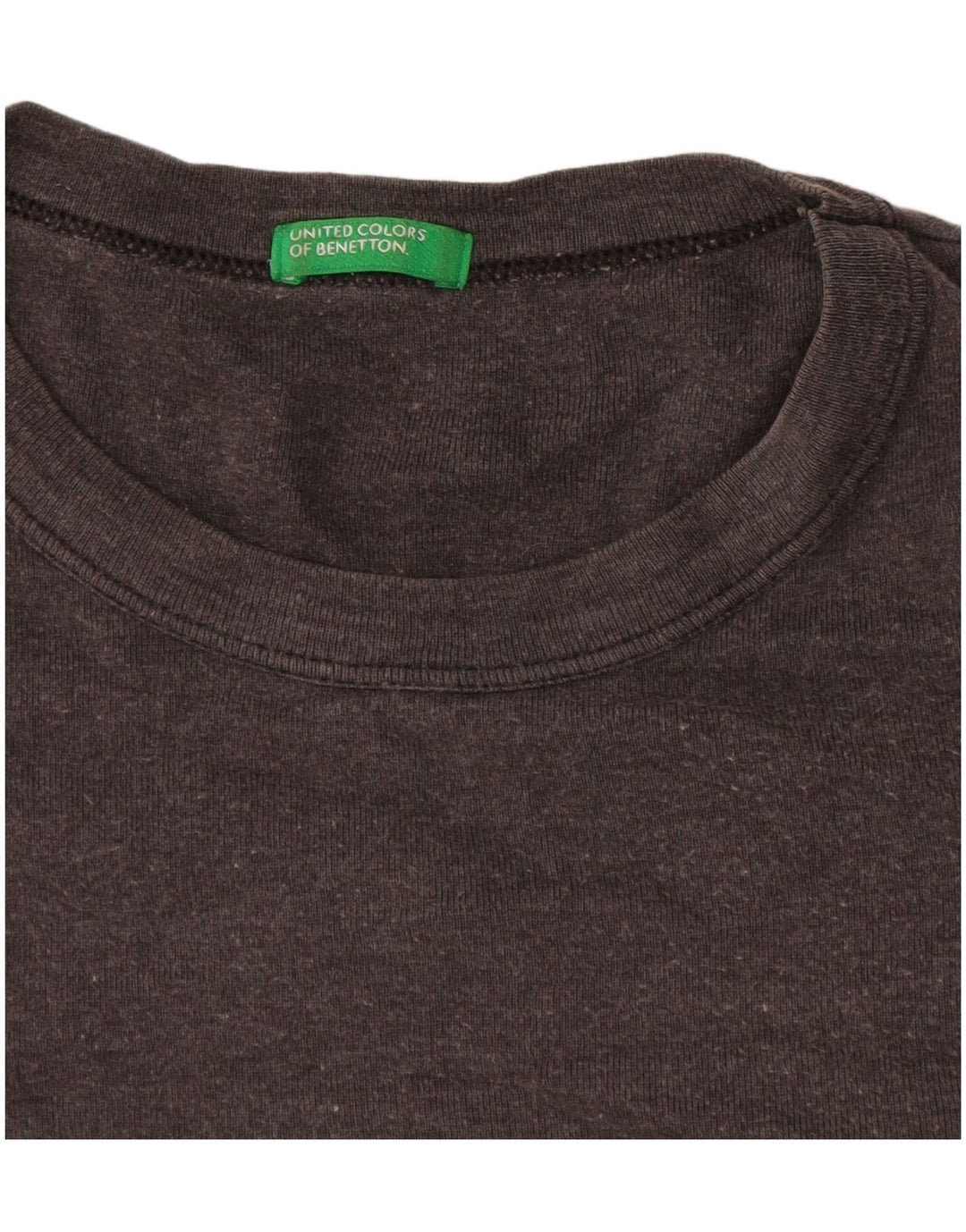 Camiseta feminina gráfica Benetton UK 16 grande cinza