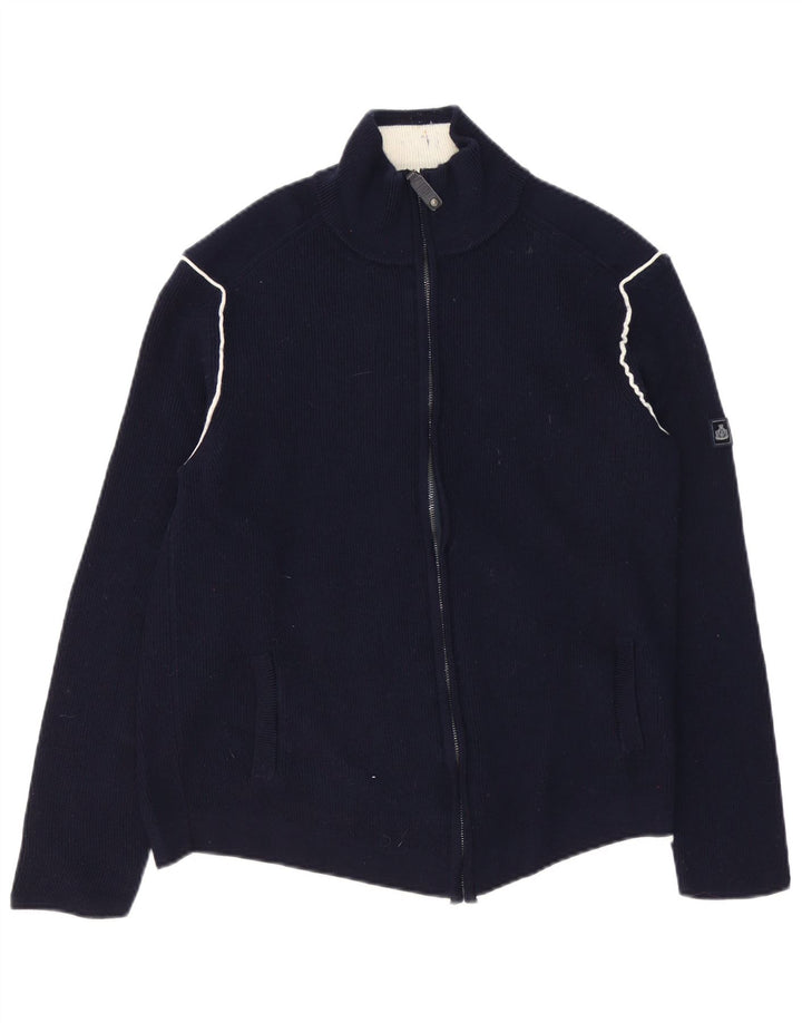 Suéter cardigã masculino Armata Di Mare IT 52 grande lã azul marinho