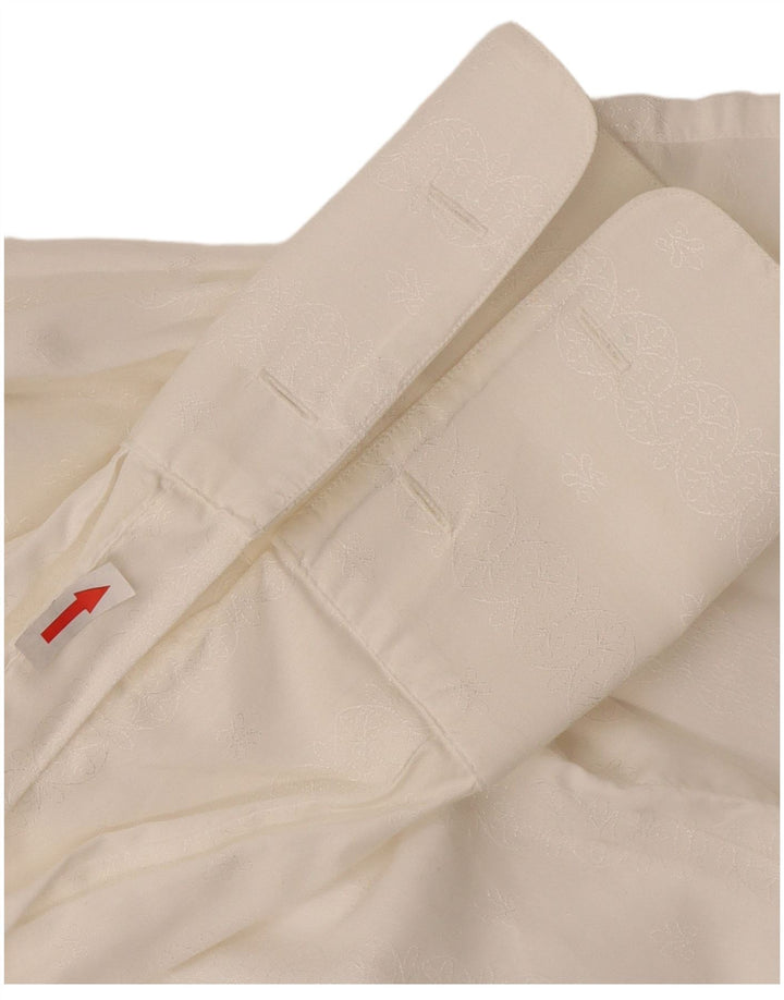 Camisa formal masculina Seidensticker tamanho 40 algodão floral branco médio