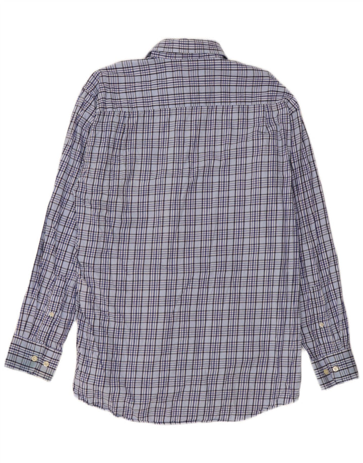 Camisa masculina Daniel Hechter algodão xadrez azul médio