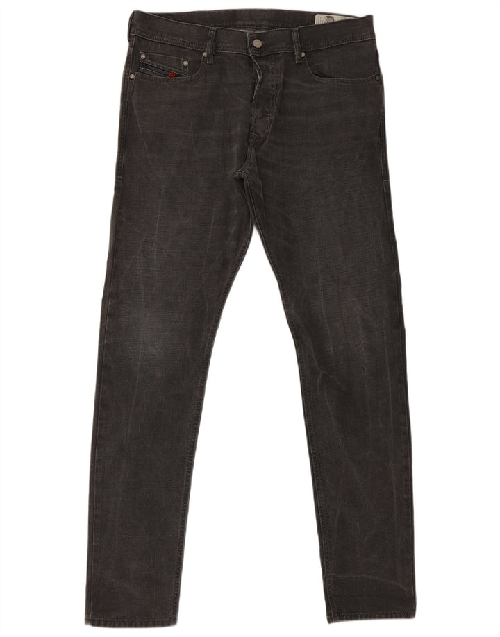 Diesel Mens Tepphar Carrot Slim Jeans W34 L32 Cinza Algodão
