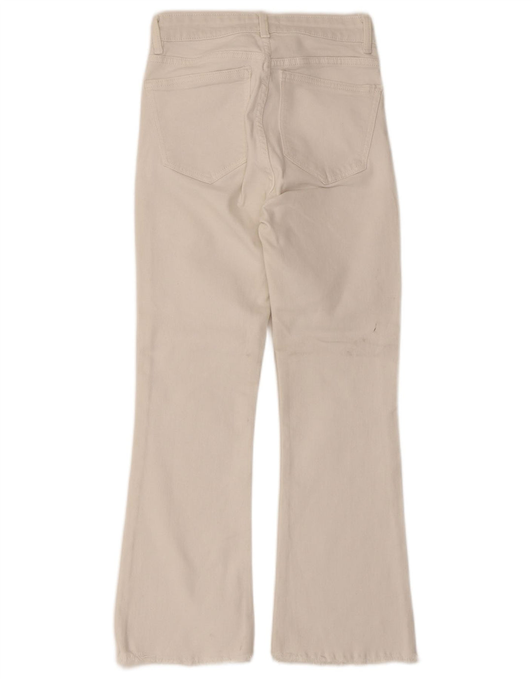 Zara Jeans feminino queimado EU 36 XS W26 L25 algodão branco