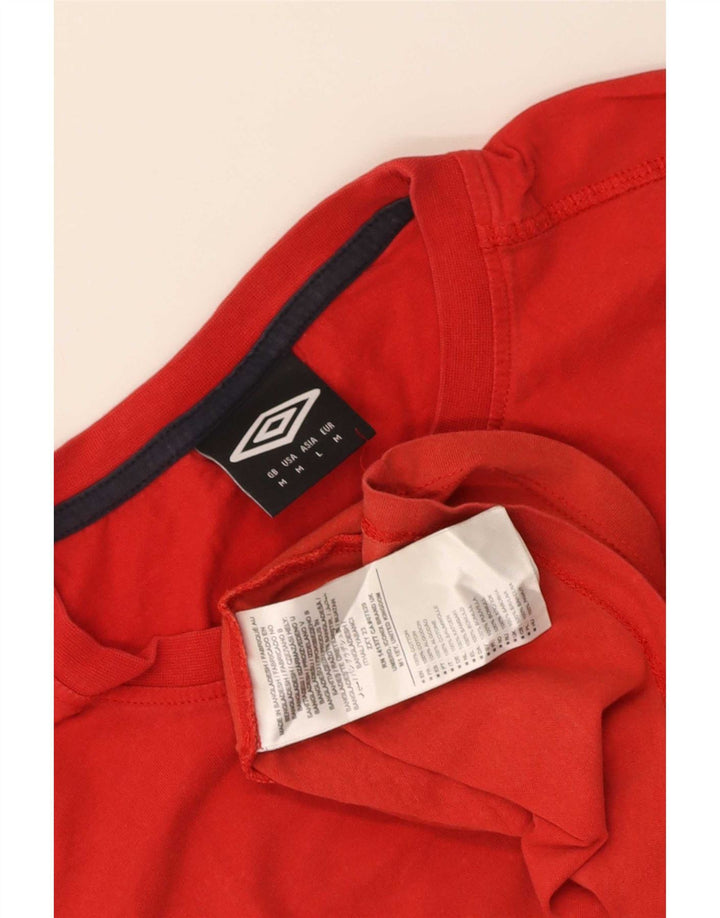 Camiseta masculina gráfica Umbro Top médio algodão vermelho