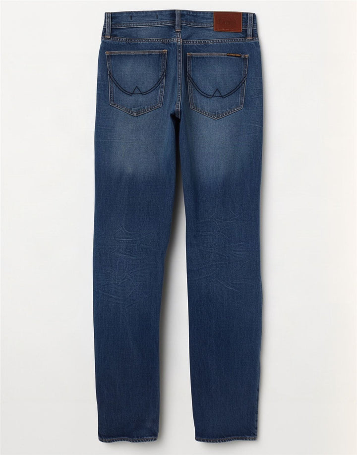 Calça jeans masculina Superdry Copperfill desgastada solta W32 L32 algodão azul