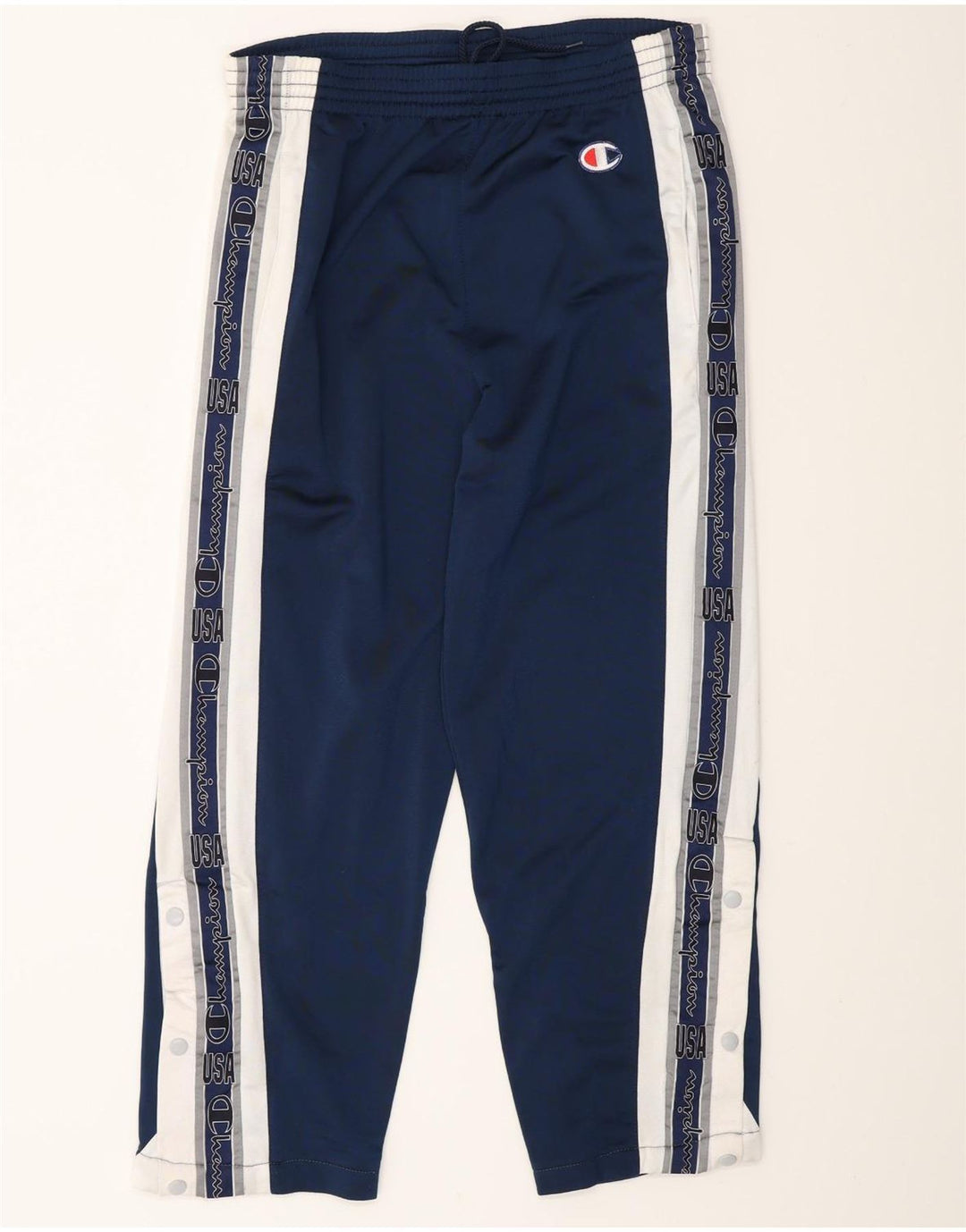 Calça de treino masculina Champion Graphic pequena azul marinho colorblock