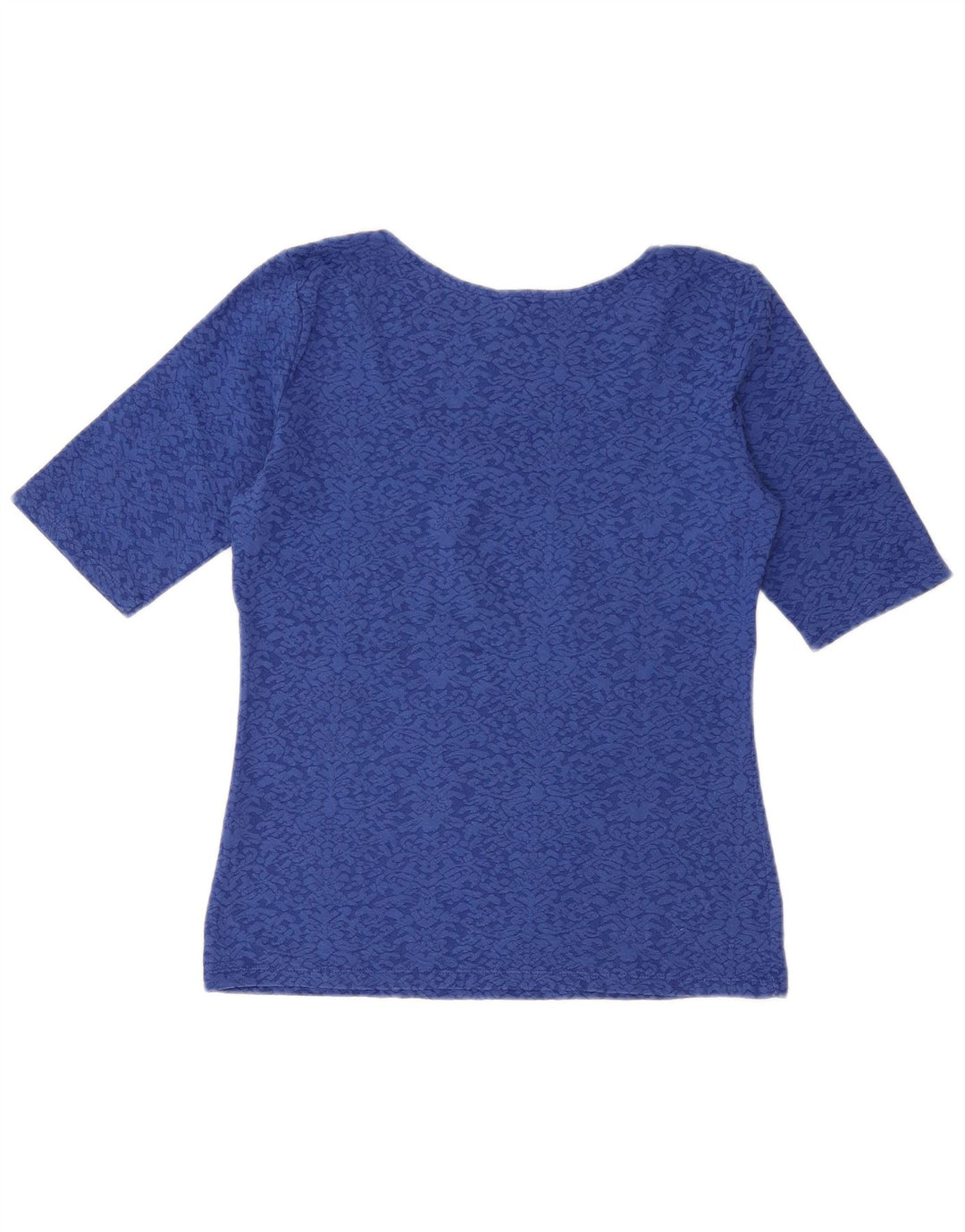 Blusa feminina BENETTON UK 12 algodão paisley azul médio