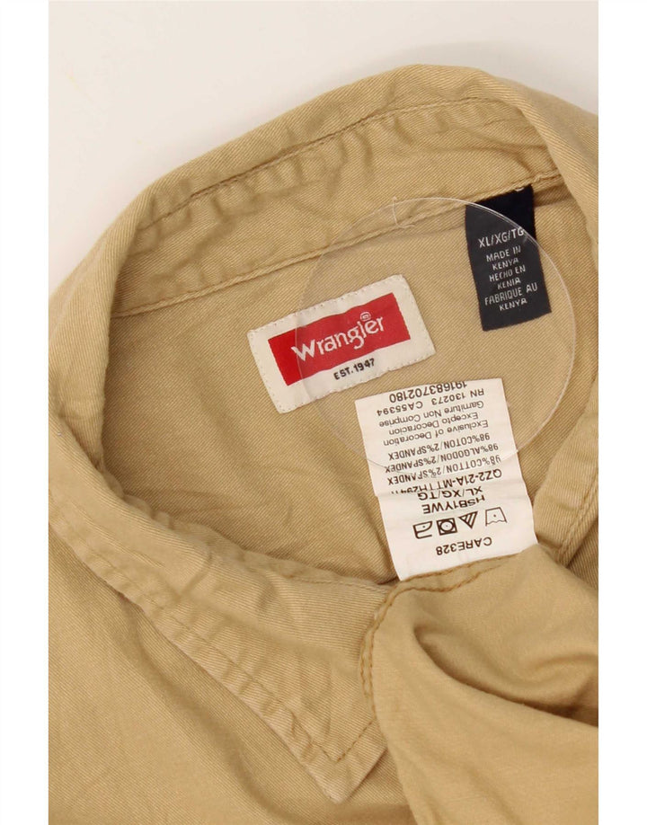 Camisa Wrangler masculina de manga curta XL algodão bege