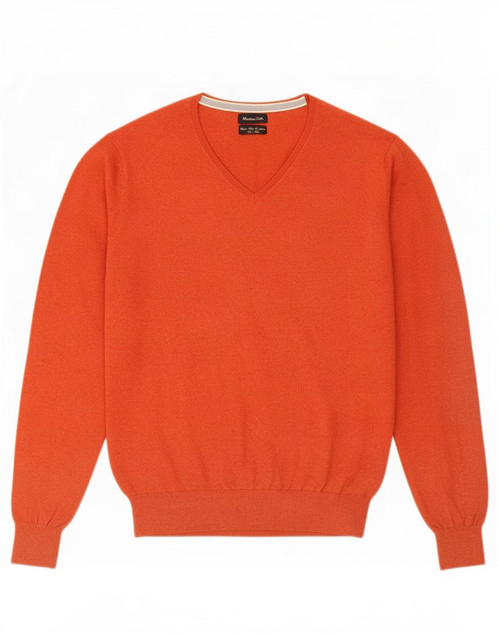 Suéter masculino Massimo Dutti com decote em V grande algodão vermelho