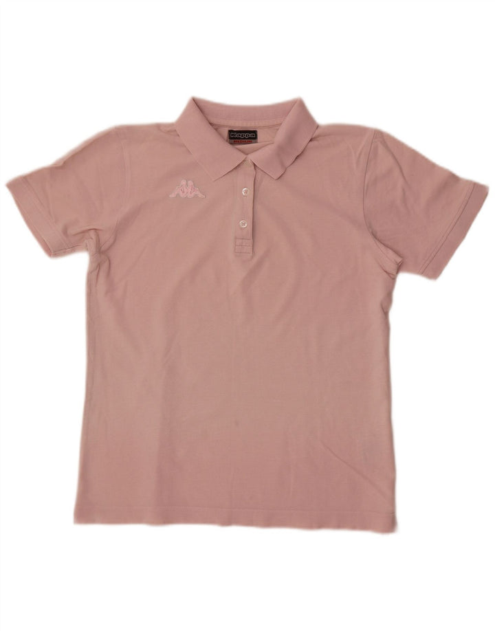 Camisa polo feminina Kappa UK 12 algodão rosa médio