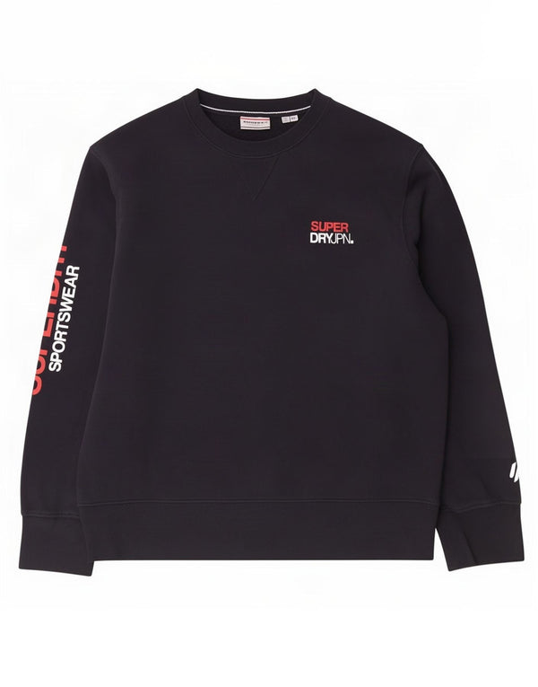 Superdry moletom gráfico masculino jumper 2XL algodão preto