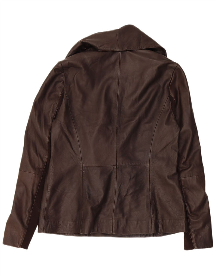 Jaqueta de couro feminina TED BAKER tamanho 4 grande couro marrom
