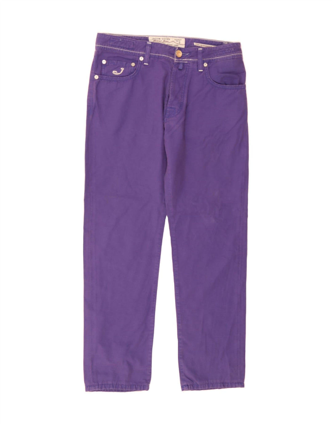 JACOB COHEN Womens Straight Casual Trousers W33 L29 Purple Cotton Vintage Jacob Cohen and Second-Hand Jacob Cohen from Messina Hembry 