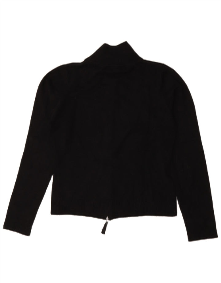 Suéter cardigã feminino Zara Reino Unido 14 grande rayon preto