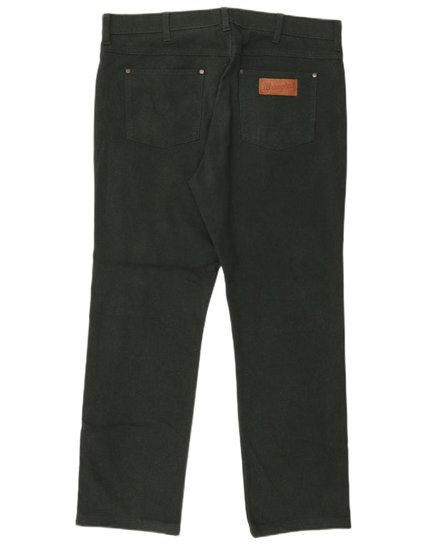 Wrangler Calça masculina reta casual W36 L30 algodão verde