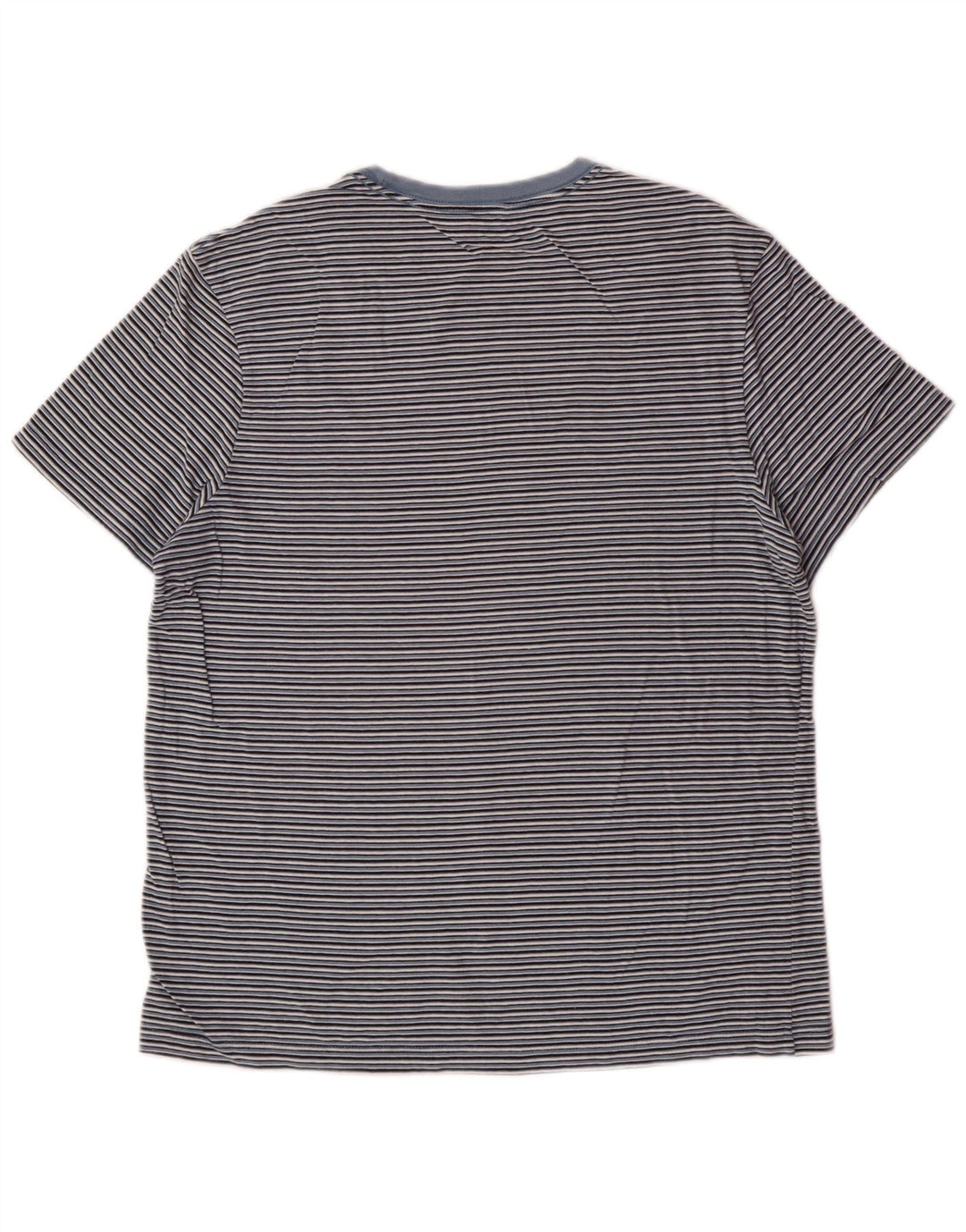 Camiseta feminina J. CREW Top UK 14 listrado azul médio
