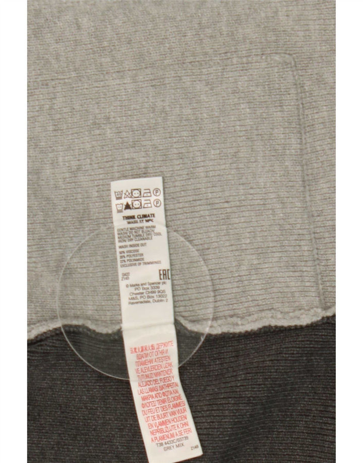 Suéter cardigã feminino Longline Marks & Spencer Reino Unido 12 cinza médio
