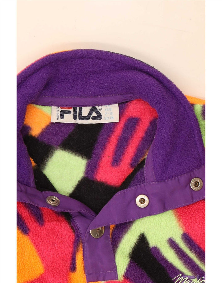 Fila Suéter de lã feminino com padrão abstrato 7-8 anos multicolorido