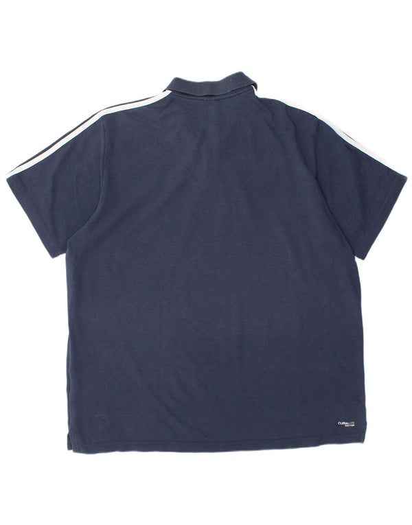 ADIDAS Mens Climalite Polo Shirt 2XL Navy Blue Cotton