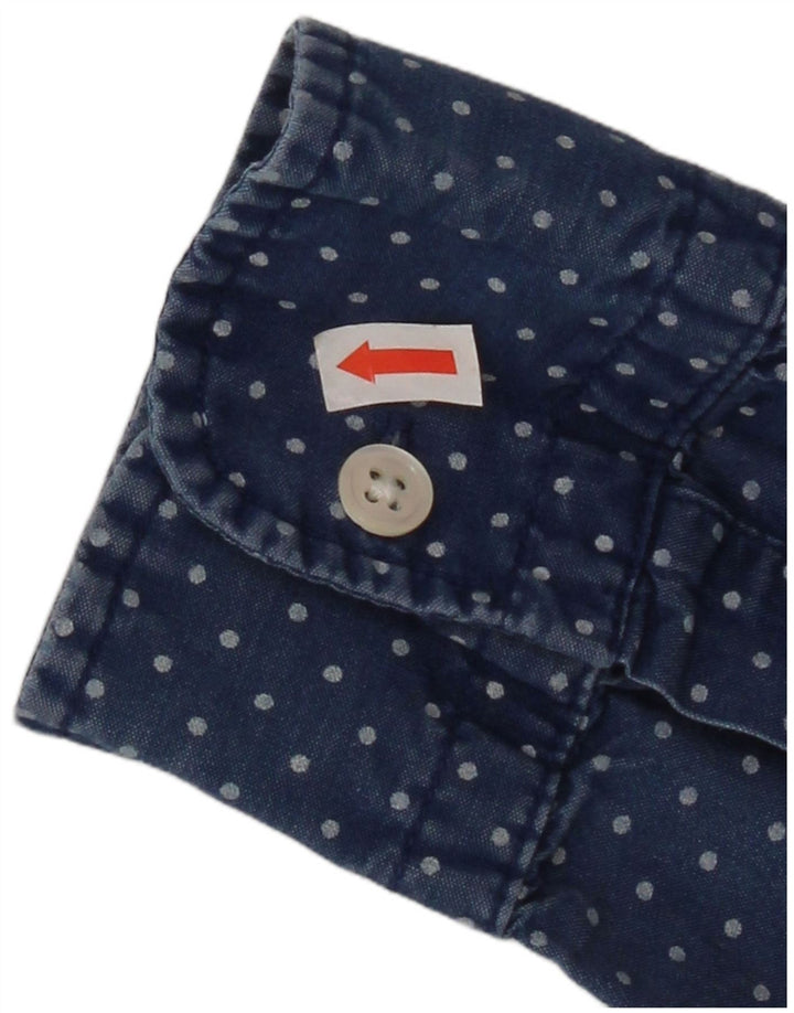 Camisa masculina Levi's grande algodão manchado azul