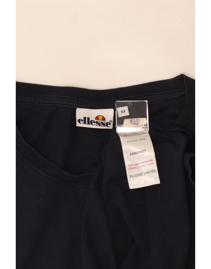 Camiseta masculina ELLESSE Top médio azul marinho algodão colorblock