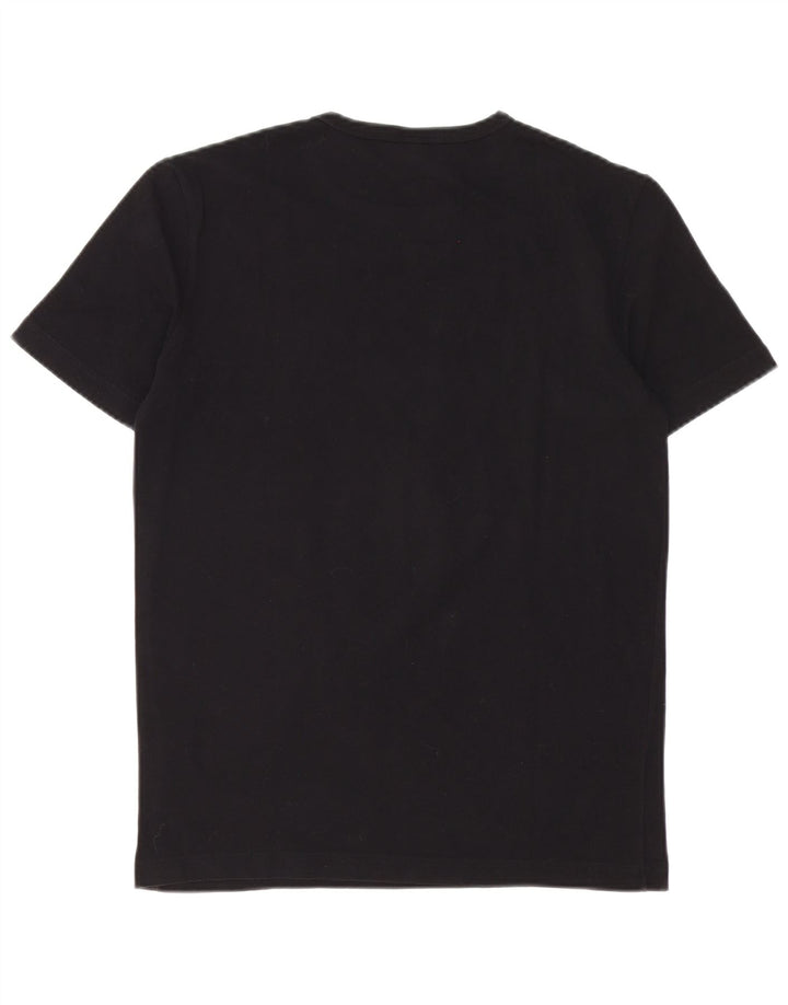 Camiseta gráfica masculina Bikkembergs top pequeno algodão preto