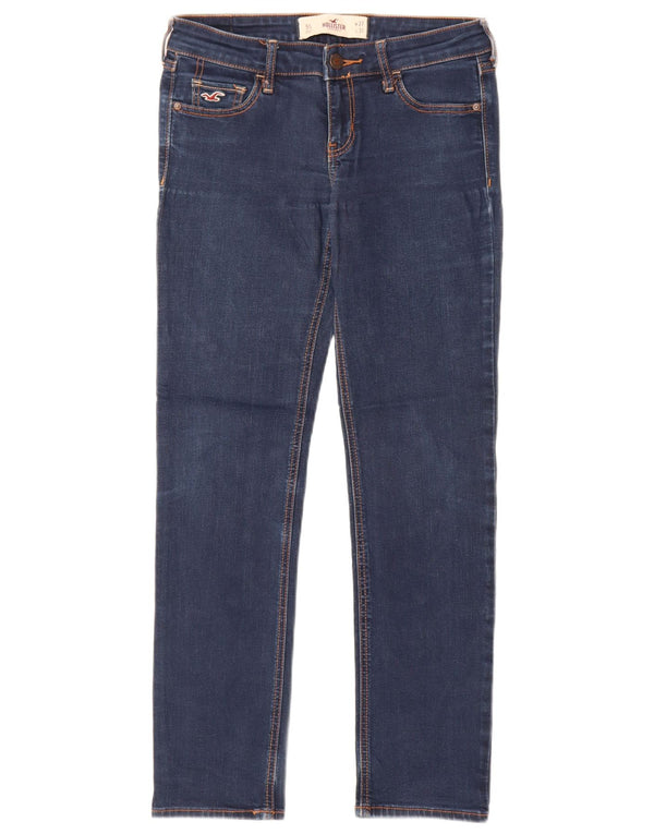 Calça jeans feminina Hollister US 5 pequena W27 L28 azul marinho algodão