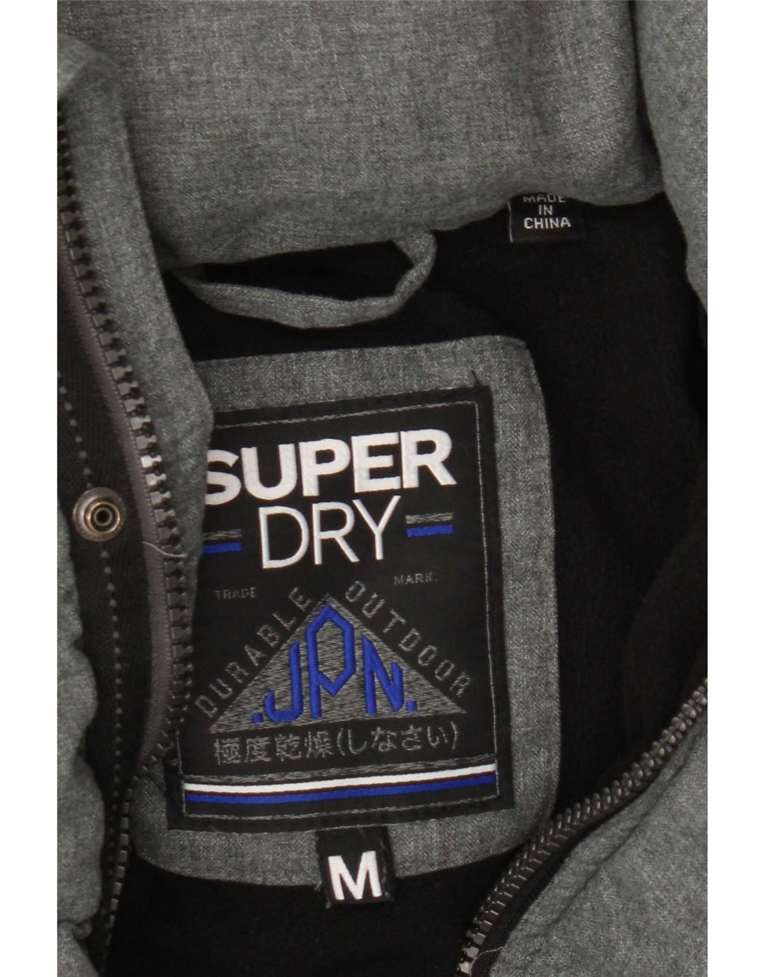 Jaqueta acolchoada com capuz masculina Superdry UIK 38 poliéster cinza médio