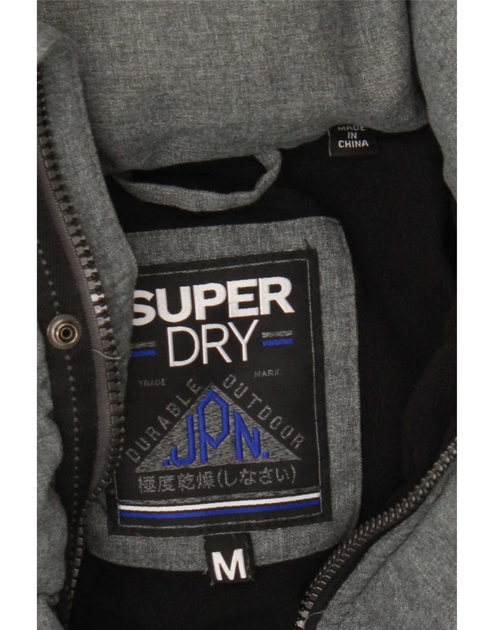 Jaqueta acolchoada com capuz masculina Superdry UIK 38 poliéster cinza médio