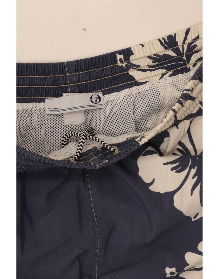 Shorts de natação masculino Sergio Tacchini médio azul marinho floral
