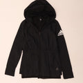 Adidas Womens Hooded Rain Jacket UK 10 Pequeno Preto Poliamida