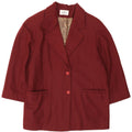 Jaqueta blazer feminina vintage de manga 3/4 de grandes dimensões IT 49 XL Borgonha
