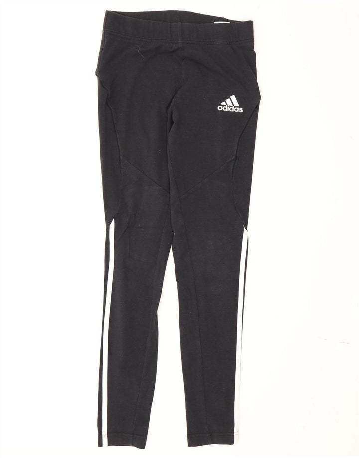 Leggings Adidas Femininas UK 8/10 Pequenas Algodão Preto