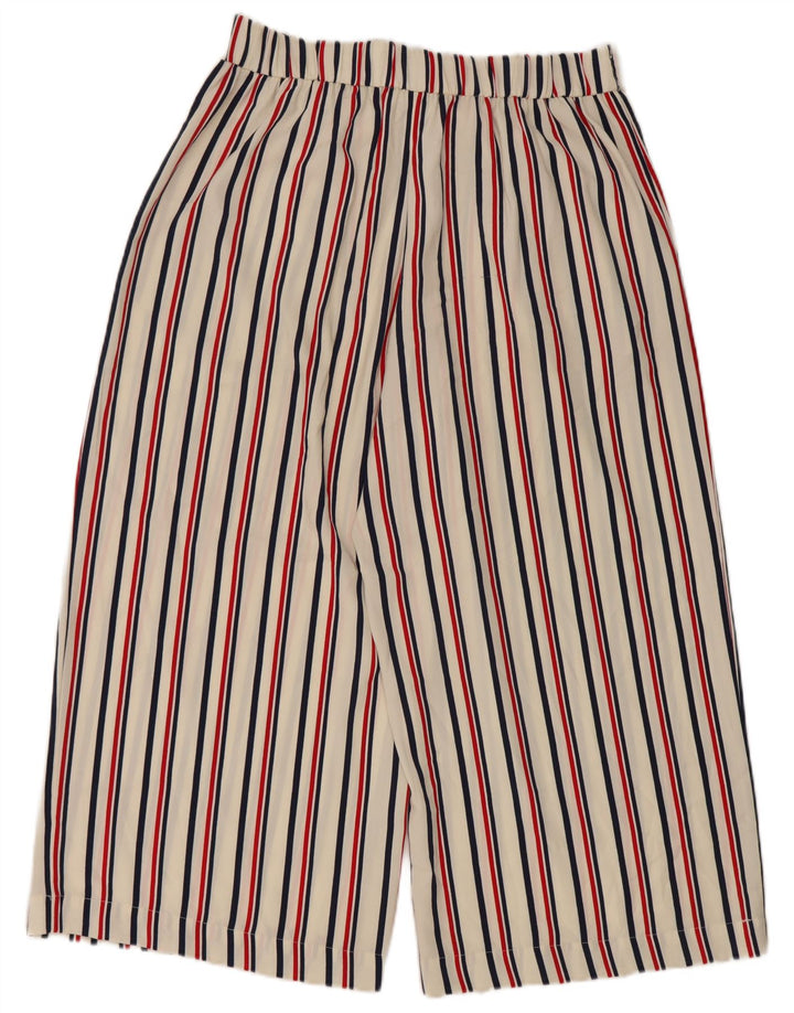 Calça capri feminina Zara grande W34 L22 listrada branca