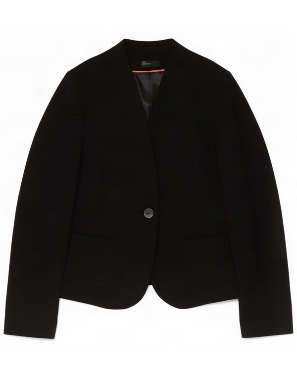 Jaqueta Blazer feminina de 1 botão Benetton IT 42 poliéster preto médio