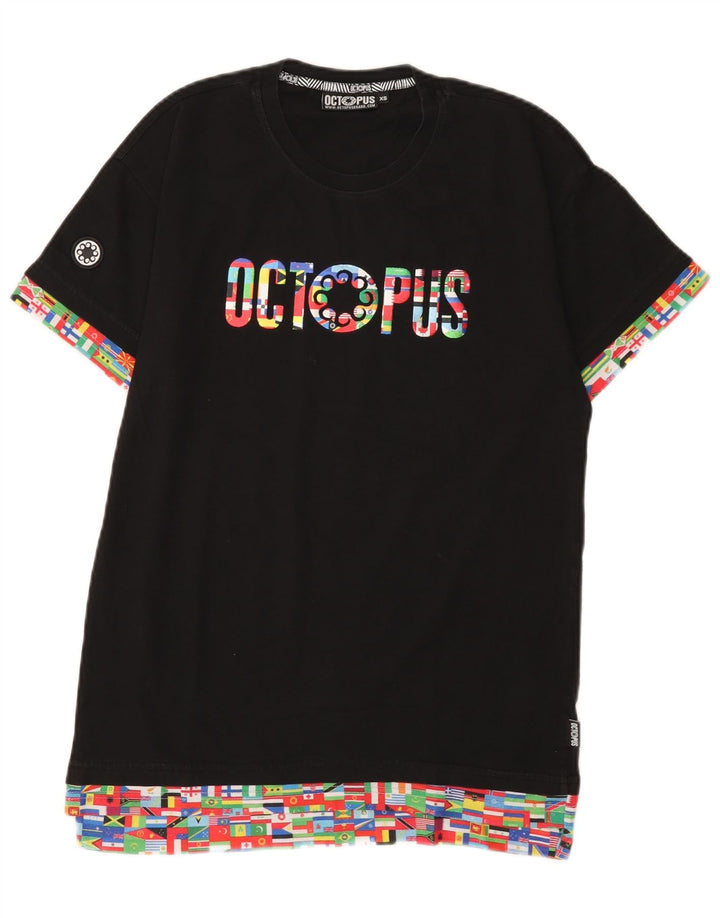 Camiseta gráfica masculina Octopus Top XS preto geométrico