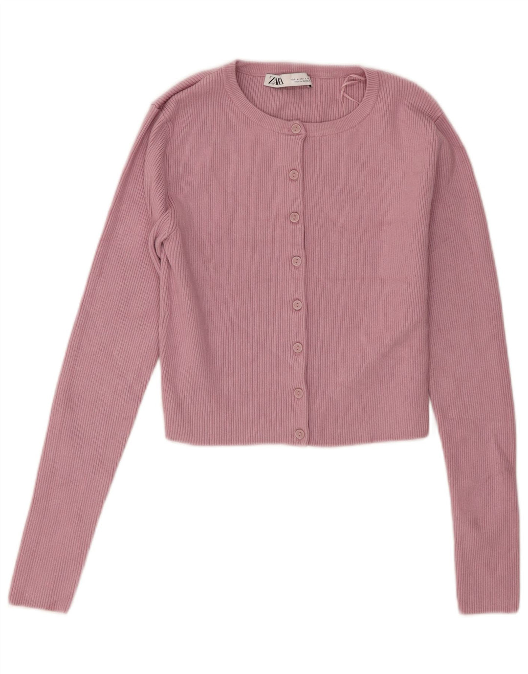 Zara Womens Crop Top UK 14 Grande Viscose Rosa