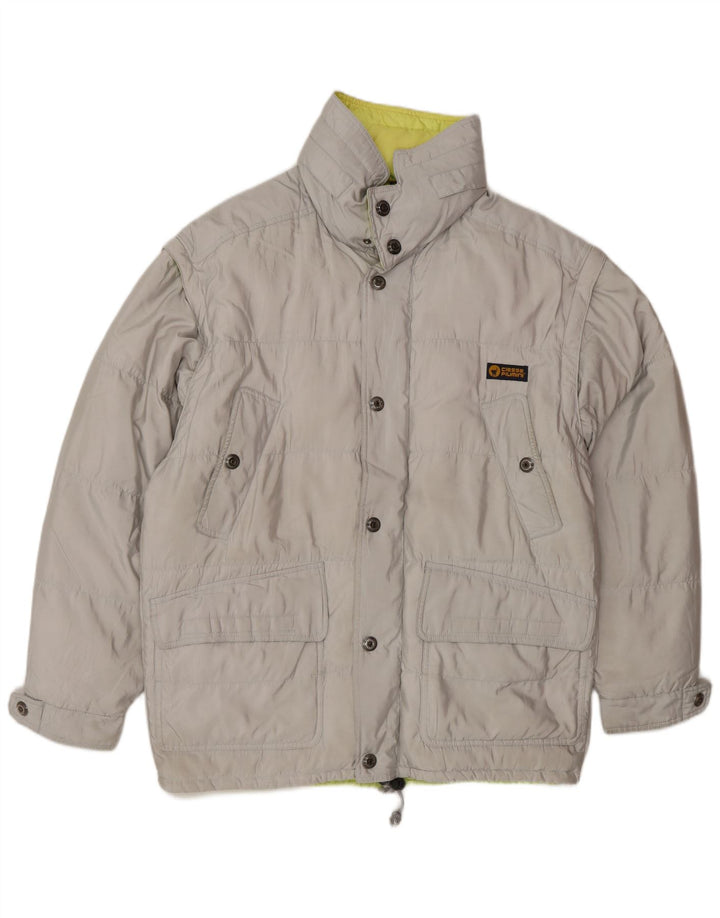 Jaqueta acolchoada masculina Ciesse Piumini UK 40 poliéster cinza grande