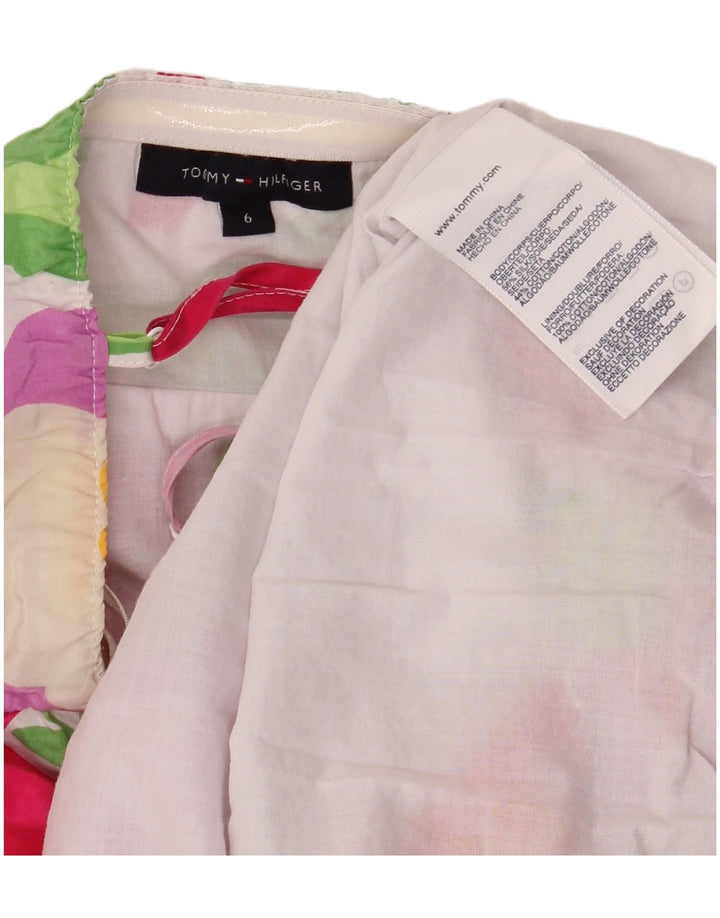 Vestido de verão feminino TOMMY HILFIGER EUA 6 seda floral rosa médio