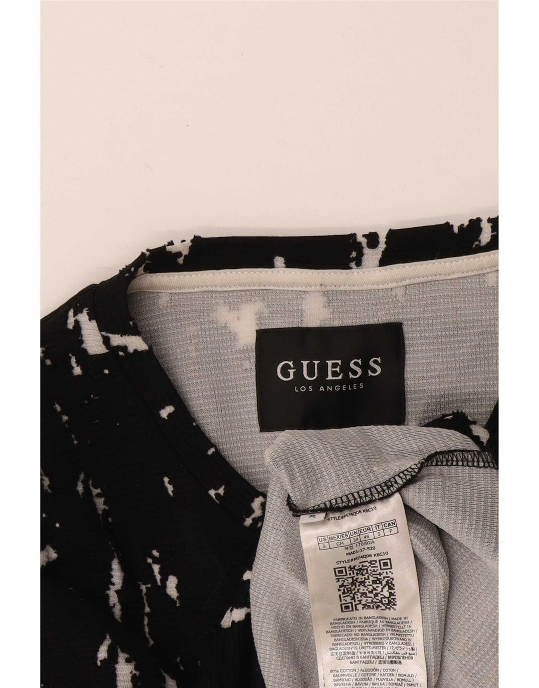 Guess Mens Abstract Padrão Moletom Jumper Pequeno Algodão Preto
