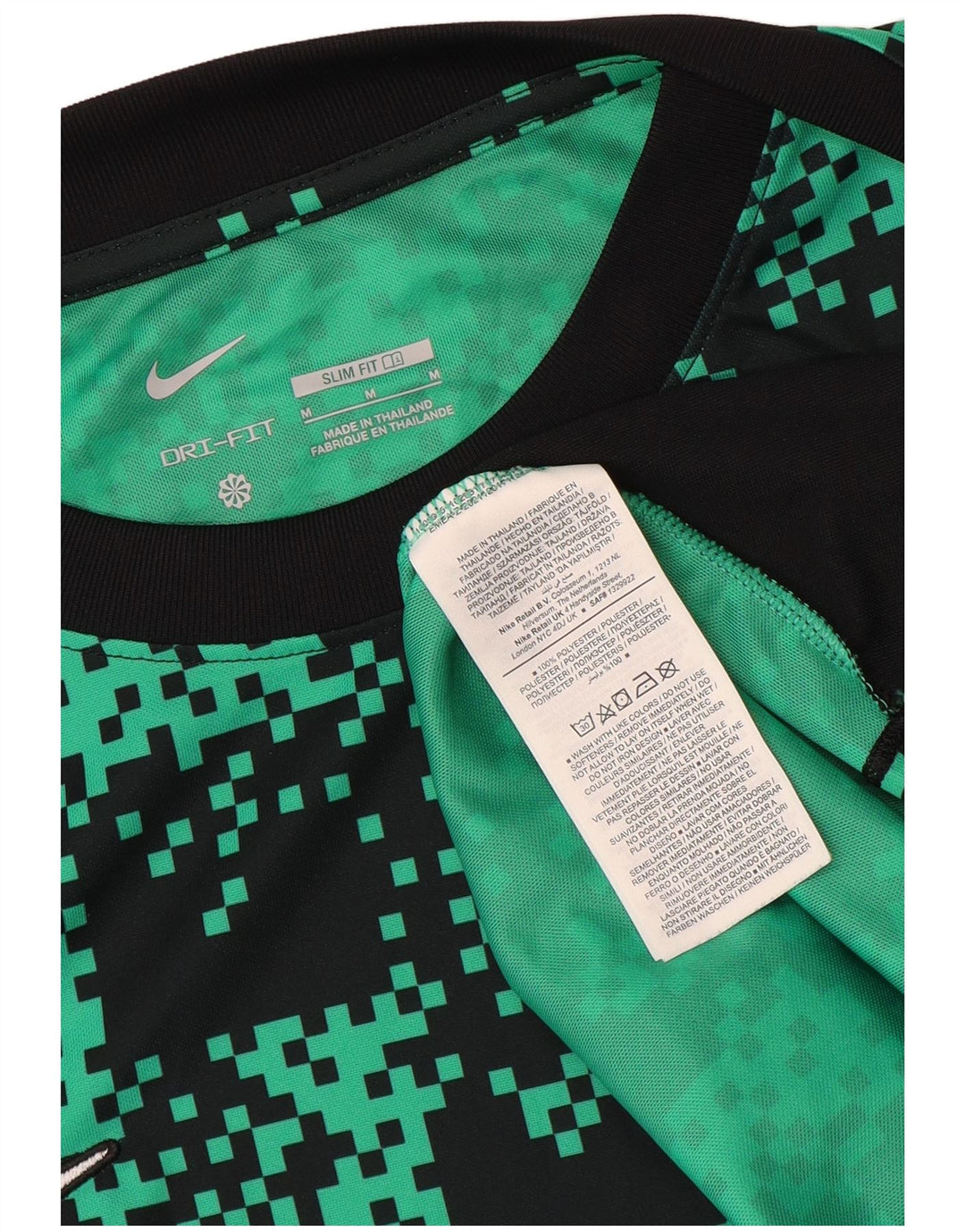 Camiseta masculina Nike Dri Fit Abstract Pattern Slim Top Verde Médio Poliéster