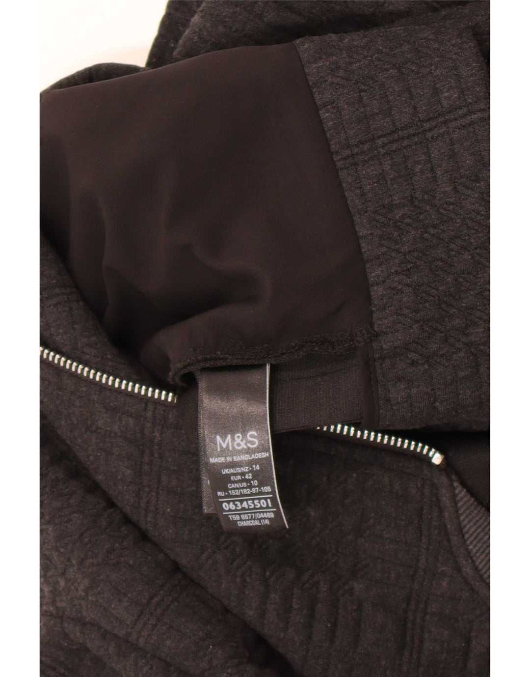 Jaqueta bomber feminina Marks & Spencer Reino Unido 14 grande poliéster cinza
