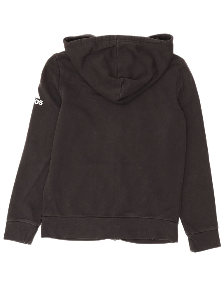Suéter adidas feminino com capuz e zíper UK 12 médio preto