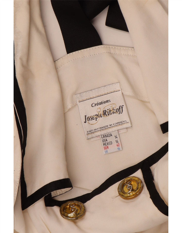Colete feminino Joseph Ribkoff UK 16 grande viscose branca