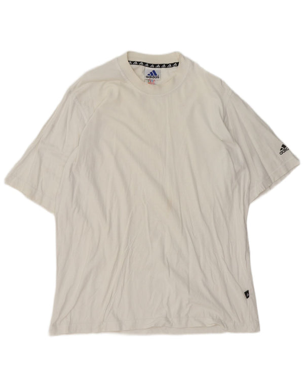 Adidas Mens T-Shirt Top UK 40/42 Médio Algodão Branco