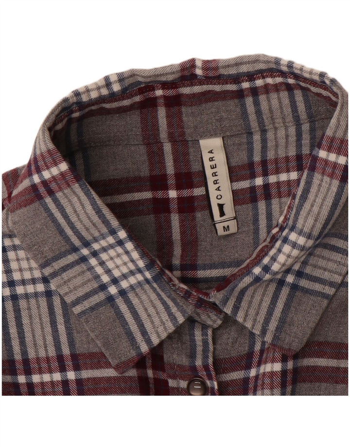 Camisa de flanela feminina Carrera UK 12 xadrez cinza médio