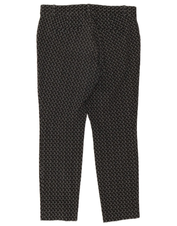 Calça feminina skinny cortada no tornozelo Gap Reino Unido 8 pequena W28 L24 preta geométrica