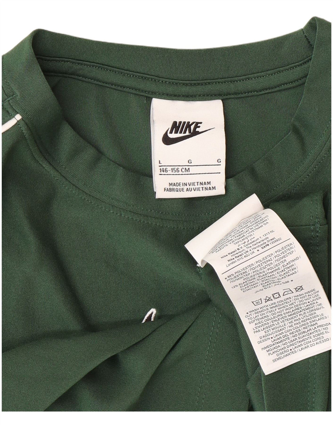 Top cropped feminino Nike manga comprida 12-13 anos grande poliéster verde